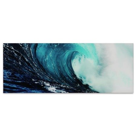 EMPIRE ART DIRECT Empire Art Direct TMP-EAD5009B-2463 Frameless Free Floating Tempered Glass Art by EAD Art Coop - Blue Wave 2 TMP-EAD5009B-2463